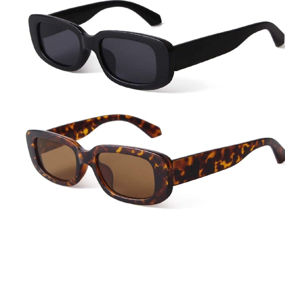 BUTABY Rectangle Sunglasses for Women Retro Driving Glasses 90’s Vintage